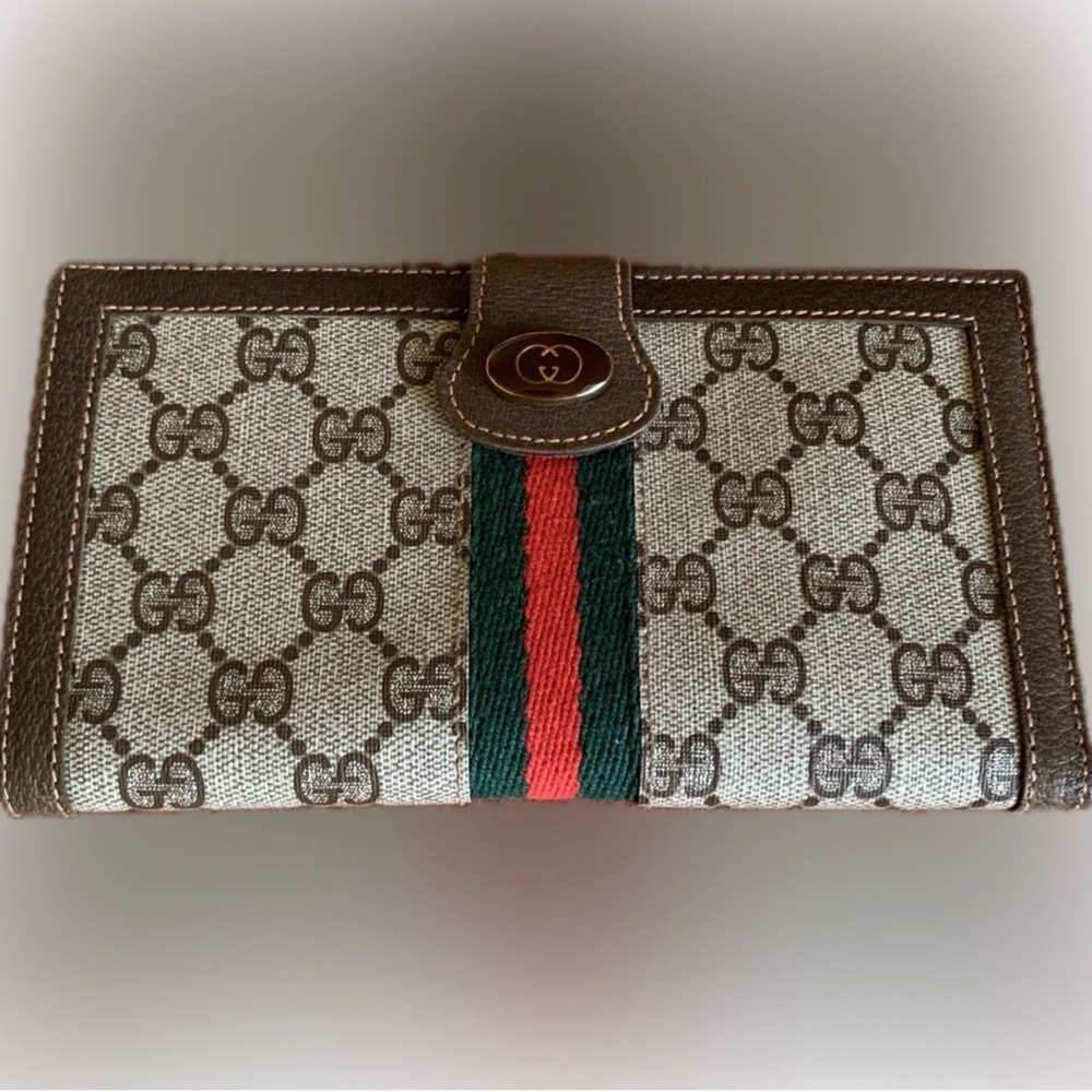 Gucci Vintage GG Brown Bi-Wallet